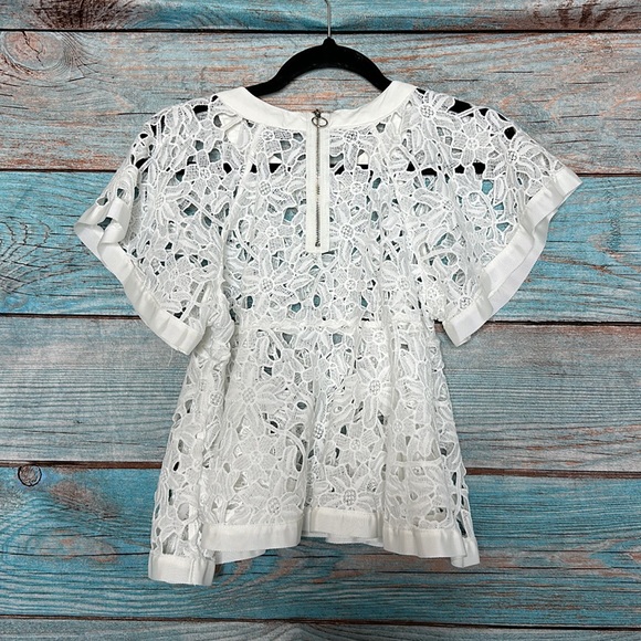 Anthropologie Eri and Ali White Lace Swing Top Size XSP - Picture 5 of 7